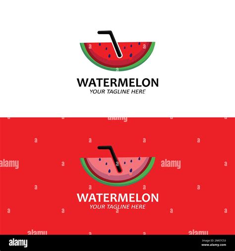 Watermelon Design Fresh Fruit Logo Watermelon Plantation Vector Stock