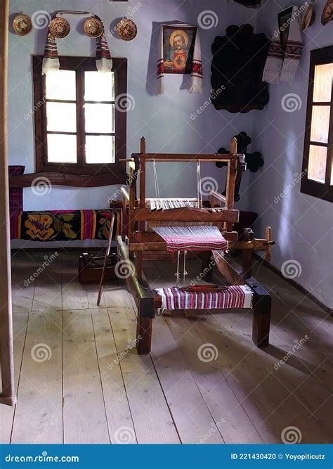 image   retro weaver machine editorial image image  floor