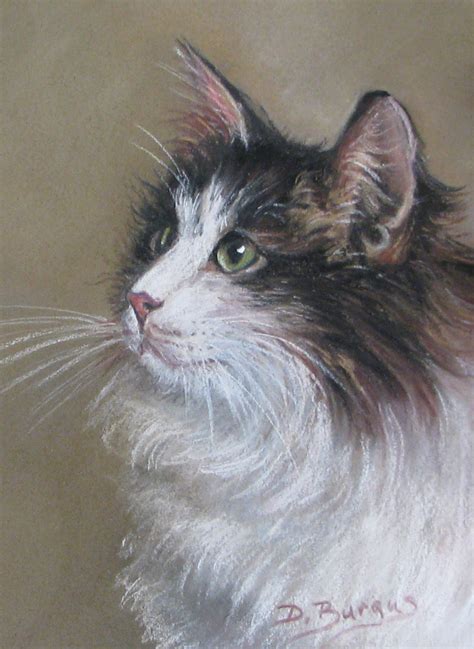 The Creative Spirit: Calico Cat Art Kitty Pastel Painting by Della Burgus