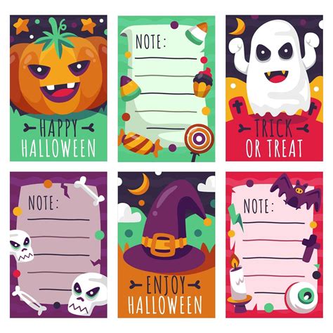 Spooky Cute Halloween Notes Template 1335138 Vector Art at Vecteezy