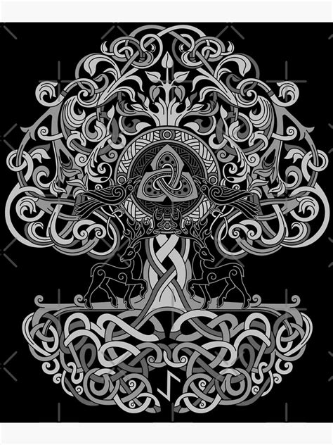 Yggdrasil Norse Viking Tree Of Life Pagan Mythology Celtic Knotwork