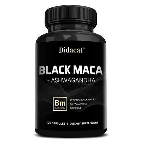 Organic Black Maca Root With Ashwagandha Highest Potency Black Maca