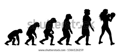 Painted Theory Evolution Woman Vector Silhouette Stock Vector Royalty