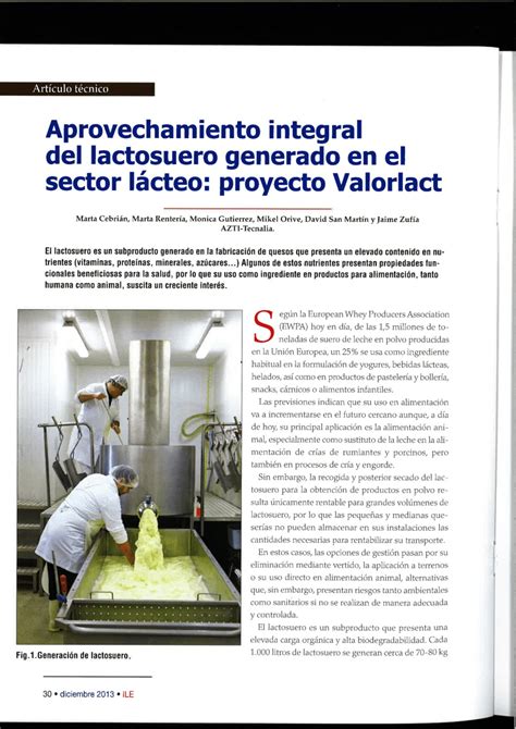 PDF Aprovechamiento IntegraI Del Lactosuero Generado En El Sector