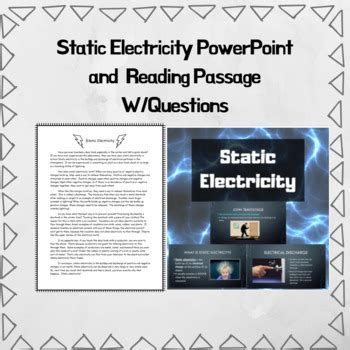 Static Electricity Powerpoint And Reading Passage W Questions Bundle