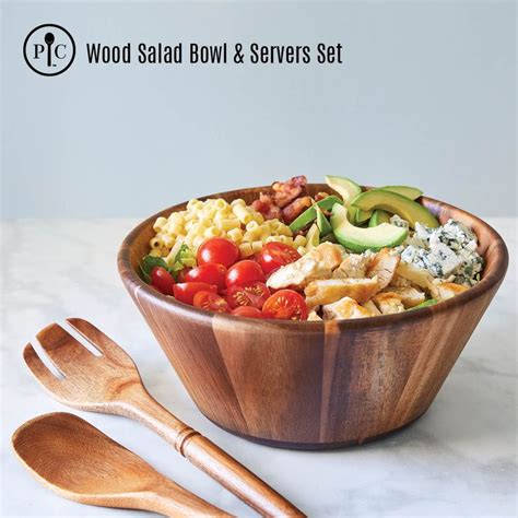 Wood Salad Bowl & Servers Set | Wood salad bowls, Salad bowls, Pampered ...