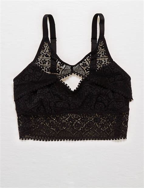 Aerie Keyhole Hi Neck Bralette True Black Aerie For American Eagle