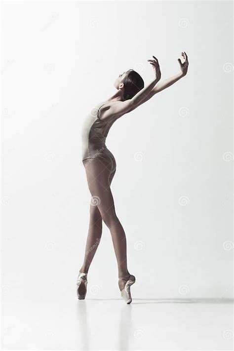 Ballerina Young Graceful Female Ballet Dancer Dancing Isolated On