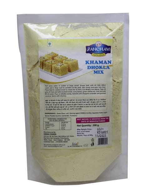 Khaman Dhokla Instant Mix Energy 393 90kcal Packaging Size 200 G At