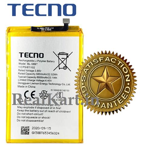 Original Tecno Spark Air Tecno Pouvoir Pro Battery Bl Bt Bl Bt