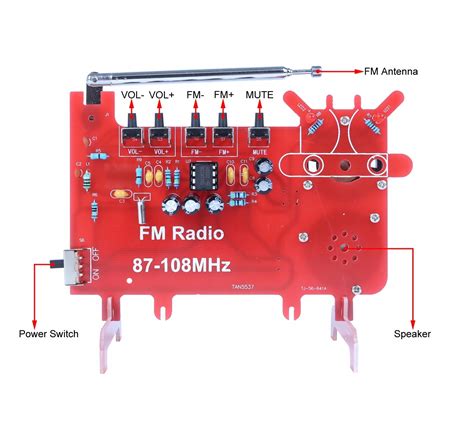 Radio FM 87MHz 108MHz RDA5807 Cyfrowe Czerwona Krówka DIY KIT Sklep