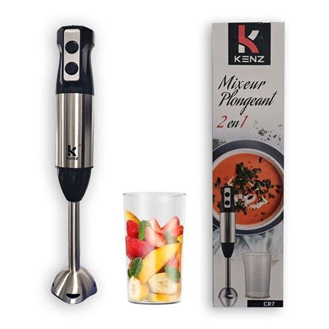 Kenz Mixeur Plongeant Inox 400W 2 En 1