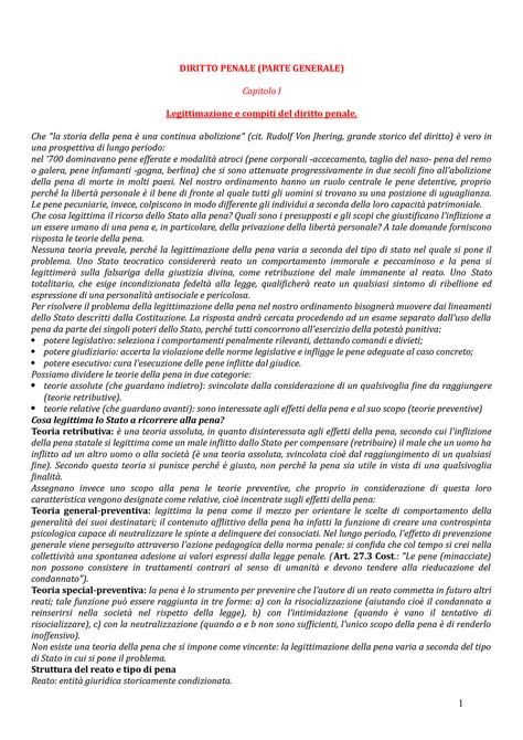 Riassunti Manuale Di Diritto Penale Mari Diritto Penale Parte