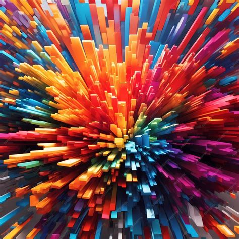 Premium Photo 3d Explosion Of Colorful Blocks