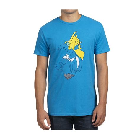 Pikachu & Cramorant (Gorging Form) Cobalt Relaxed Fit Crew Neck T-Shirt - Adult | Pokémon Center ...