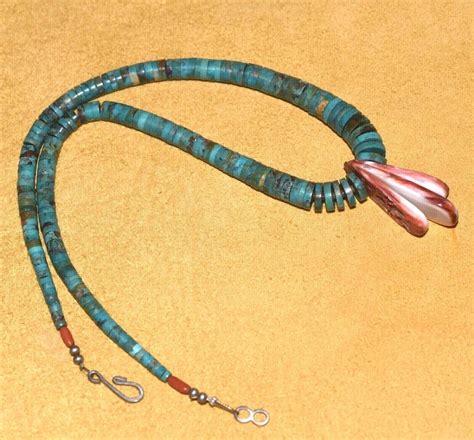 Graduated Turquoise Santo Domingo Pueblo Necklace Spi Gem