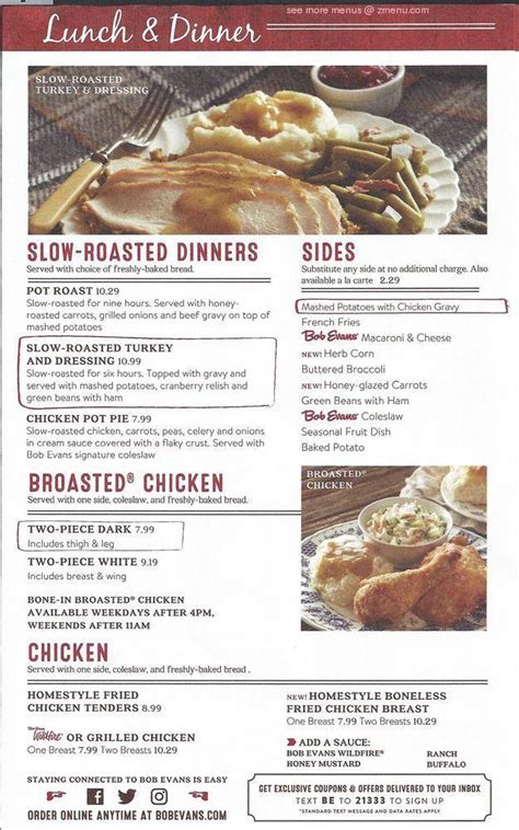 Online Menu Of Bob Evans Restaurant Monroe Michigan 48162 Zmenu