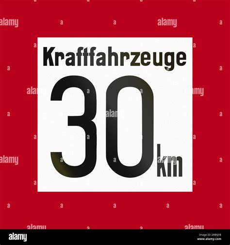 Old Design Of A German Speed Limit Sign For 30 Kilometers Per Hour