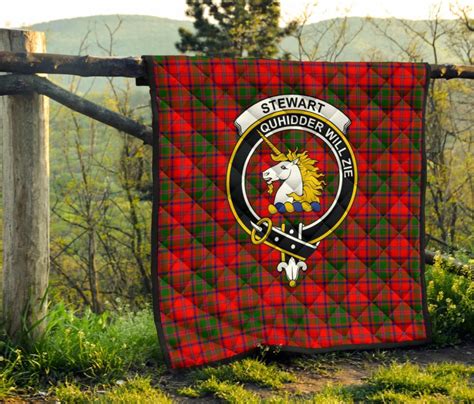 Scottish Stewart Of Appin Modern Clan Crest Tartan Quilt