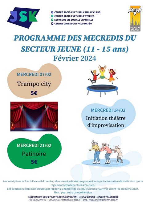 Jsk Mercredis De F Vrier Au Secteur Jeune