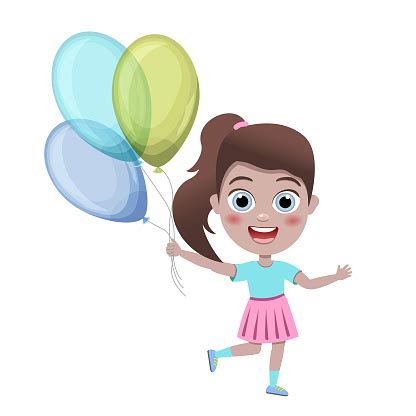 Kids With Balloons Stock Illustration - Download Image Now ...