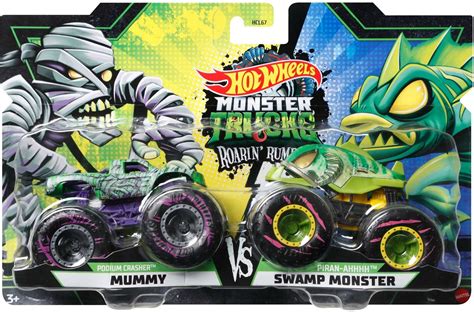 Hot Wheels Monster Trucks zestaw pojazdów Mummy i Swamp Monster Humbi pl