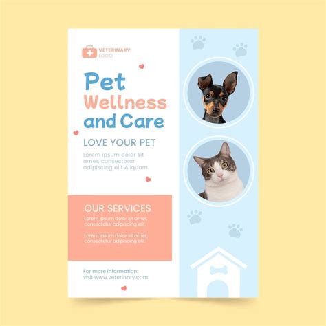 Free Vector | Flat design veterinary care poster
