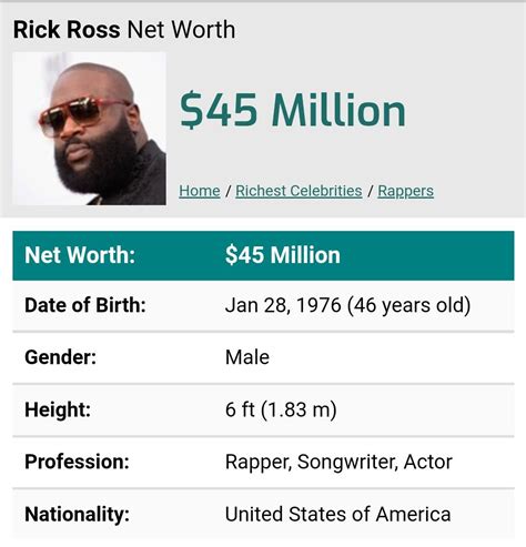 Rick Ross net worth | Richest celebrities, Rick ross, Rappers