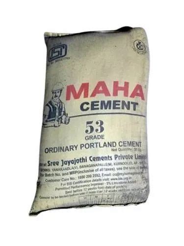 50kg Maha Ordinary Portland Cement At Rs 330 Bag Maha Cement In