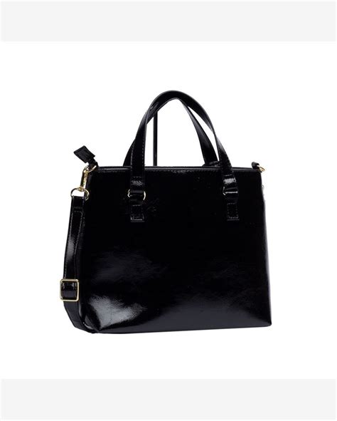 Riachuelo Bolsa Feminina Rafitthy Tote M Dia Verniz Preto