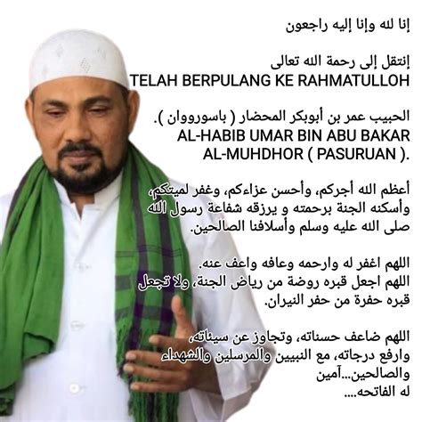 Telah Wafat Habib Umar Bin Abubakar Almuhdor Di Pasuruan Fakta Kini