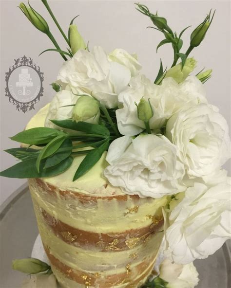 Beautiful Naked Cake With Gold Leaf Foodporn Beautifulcake Nakecake