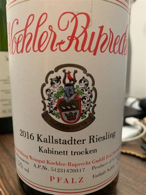 Koehler Ruprecht Kallstadter Riesling Kabinett Trocken Germany