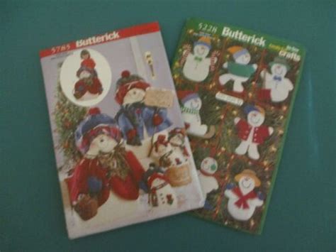 Pattern Lot Of Sew Craft Butterick Snowmen Dolls Ornaments