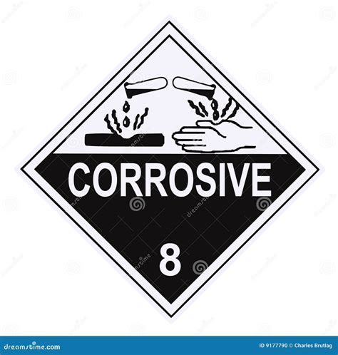 Corrosive Warning Label Stock Photo - Image: 9177790