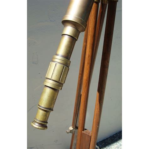 Brass And Wood Tripod Telescope Chairish