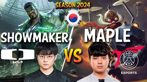 Dk Showmaker Vs Psg Maple Showmaker Draven Vs Maple Corki Mid Patch