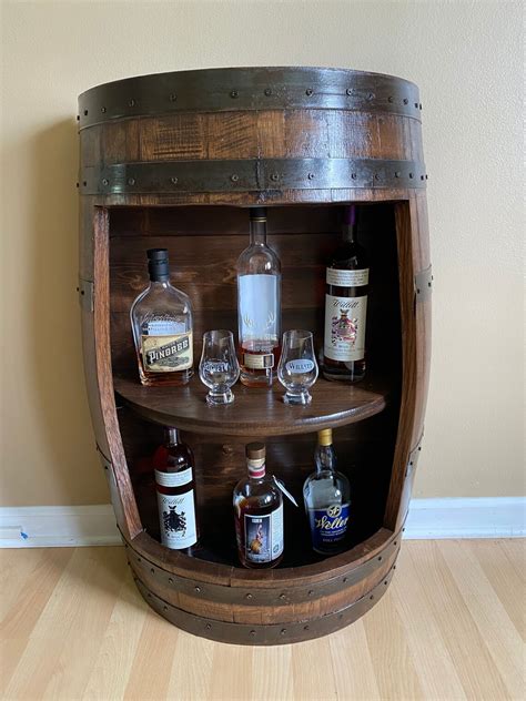 Vintage Bourbon Half Barrel Cabinet Liquor Cabinet Home Bar Etsy