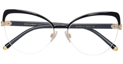 Dolce And Gabbana Cat Eye Shaped Glasses In Black Lyst