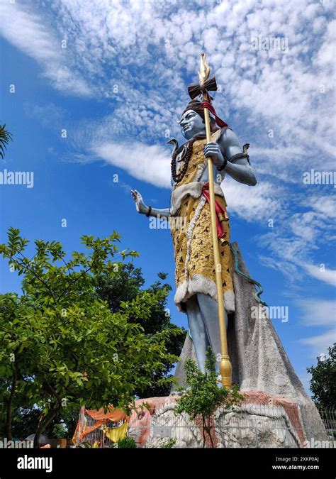 Lord Shiva Statue On The Banks Of The Sacred Ganges River In Haridwar