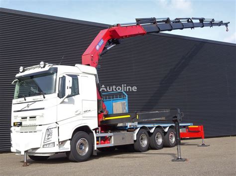 Volvo FH 500 HMF 60TM 20 5MTR 8x4 4 Flatbed Truck For Sale