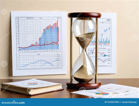 Time Management Concept Hourglass With Line Graphs Stock Illustration Illustration Of Office