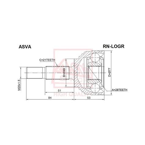 ШРУС наружный ASVA RNLOGR - ASVA арт. RNLOGR - купить по выгодной цене ...