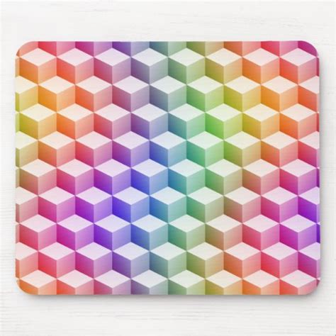 Pastel Rainbow Coloured Shaded 3d Look Cubes Zazzle