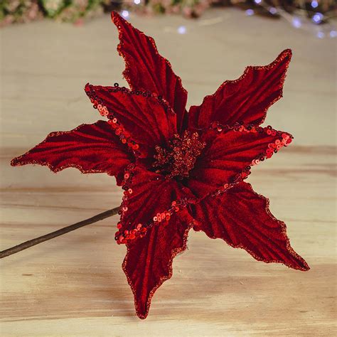 Flor Natalina Bico De Papagaio Vermelho Luxo Cm Linha Natal