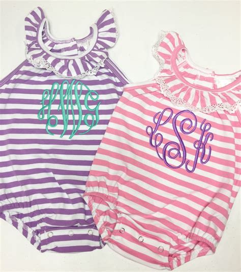 Monogrammed Girls Bubble Monogrammed Outfit Girls Clothing - Etsy