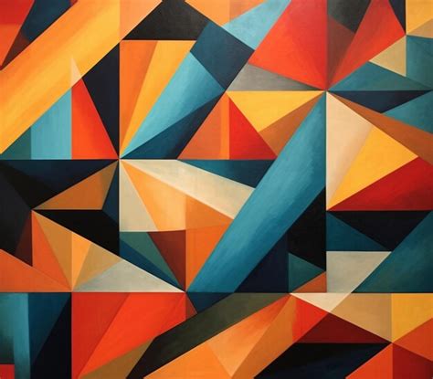 Premium AI Image | a painting of a painting of a colorful geometric ...