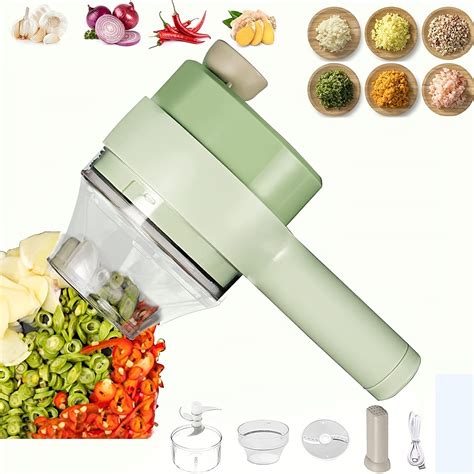 4 In 1 Portable Handheld Electric Wireless Vegetable Chopper Vegetable ...