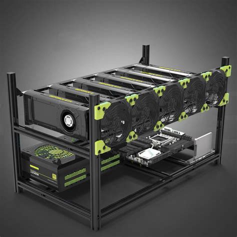 Gpu Aluminum Stackable Open Air Mining Rig Case Miner Frame Btc