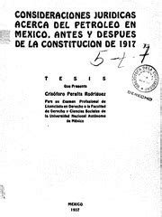 Consideraciones Juridicas Acerca Del Petroleo En Mexico Antes Y